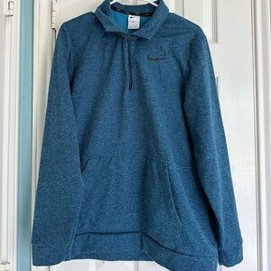 Nike Therma-Fit Mens Size Large 1/4 Zip Pullover Blue Heathered Sweatshirt